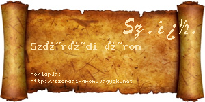 Szórádi Áron névjegykártya