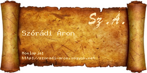 Szórádi Áron névjegykártya